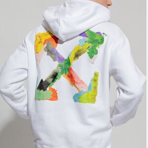 Off-White Men's Multicolor Paint Arrow Hoodie size Large NWT $810